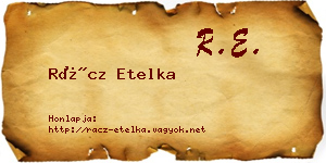 Rácz Etelka névjegykártya